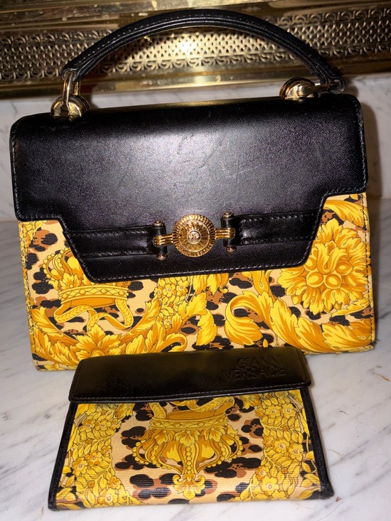 Versace Handbags - Versace Baroque Kelly Top Handle Flap 2way Crossbody Bag 1VER822K and Wallet Set
